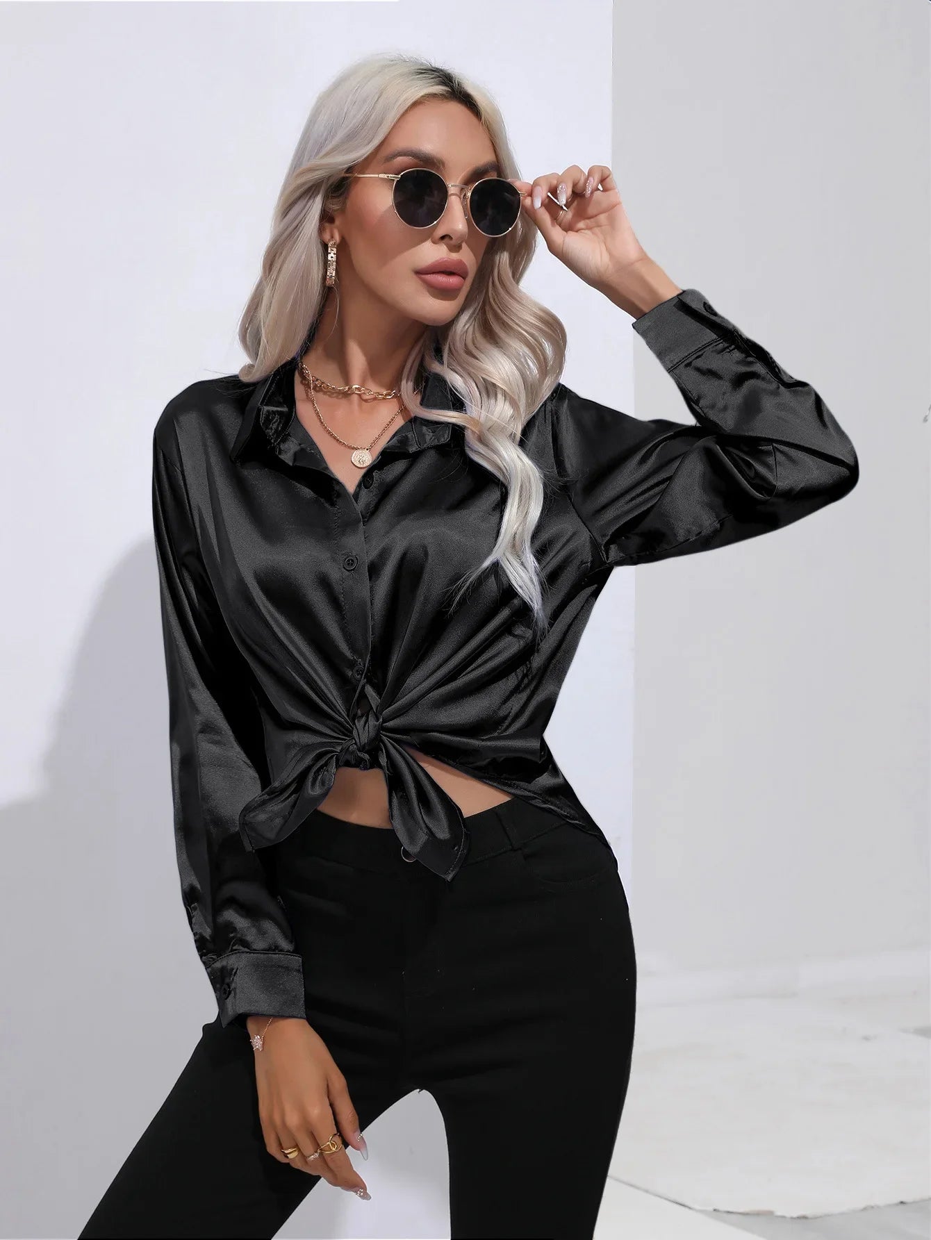 Soyeuse - Blouse Satinée Élégante