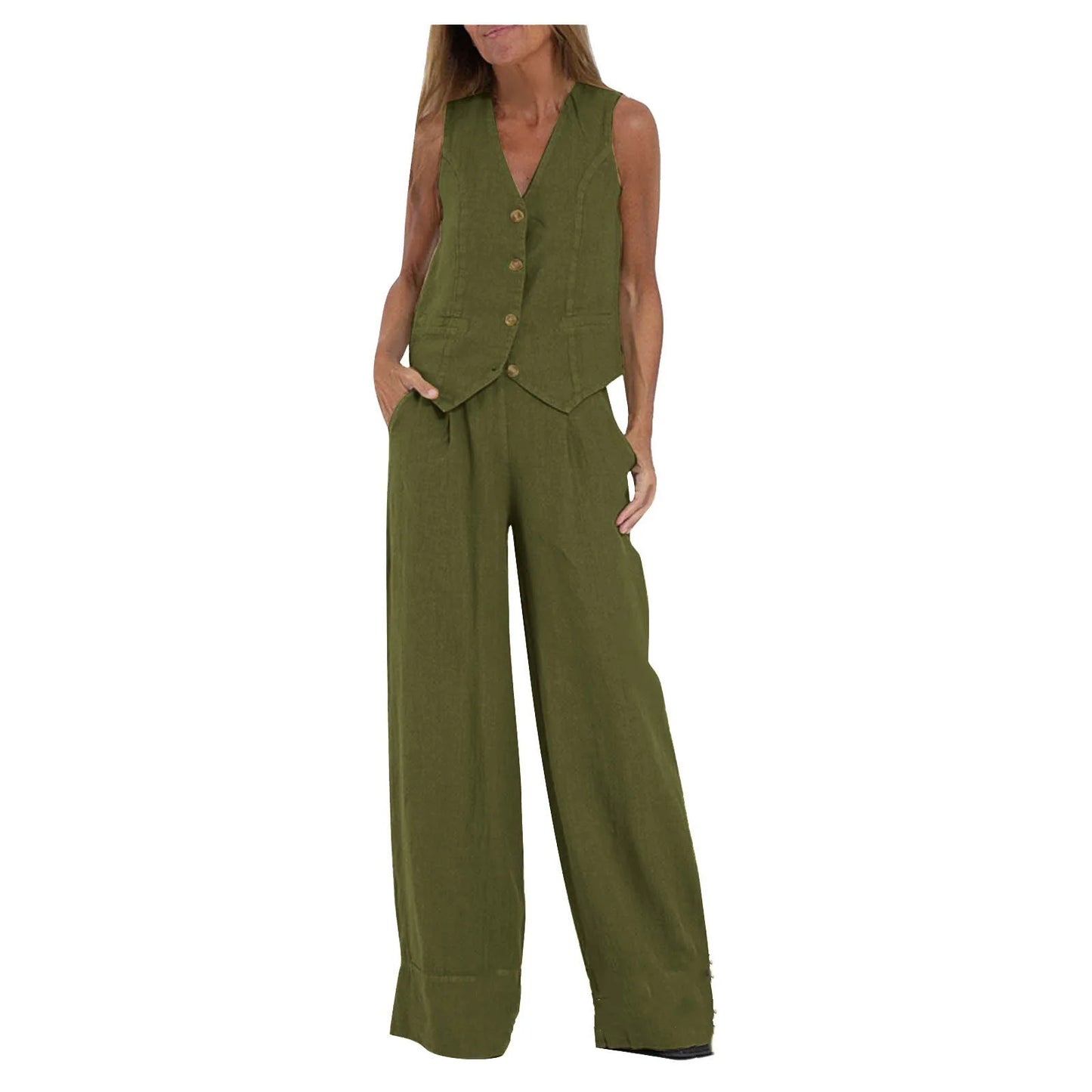 Aéria - Ensemble Chic Gilet Lin