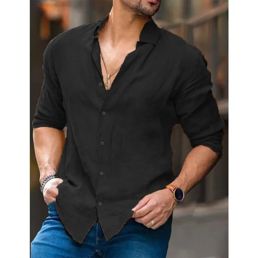 Aria - Chemise Coton Lin Homme