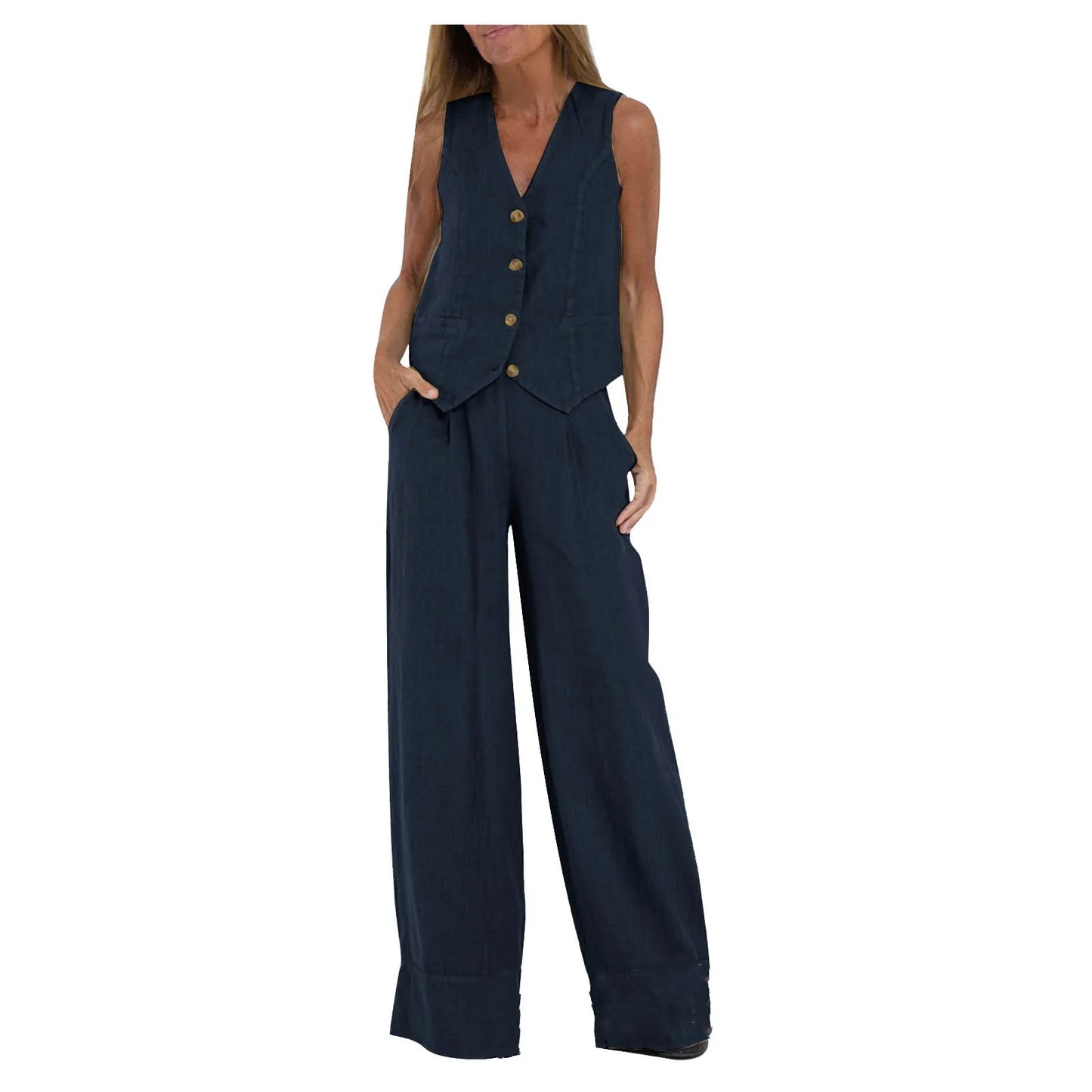 Aéria - Ensemble Chic Gilet Lin