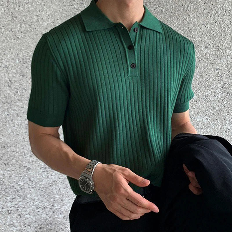 Marin - Polo Rayé Coton