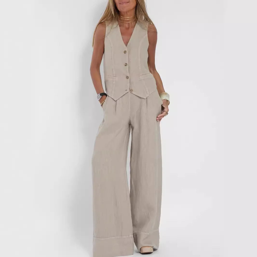 Aéria - Ensemble Chic Gilet Lin