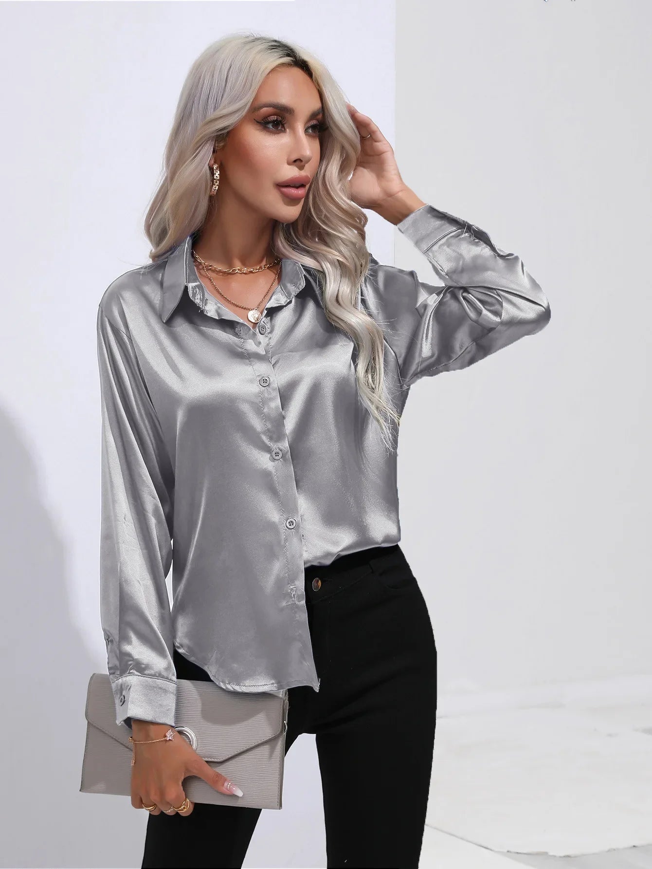 Soyeuse - Blouse Satinée Élégante