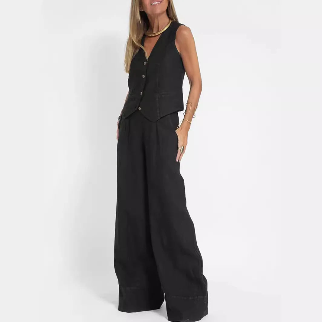 Aéria - Ensemble Chic Gilet Lin
