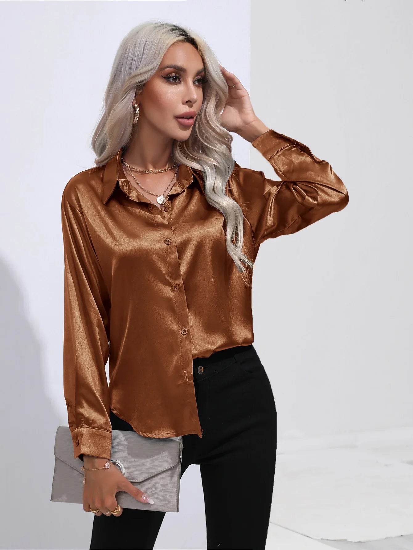 Soyeuse - Blouse Satinée Élégante