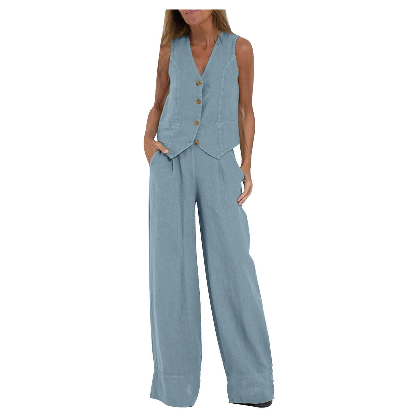 Aéria - Ensemble Chic Gilet Lin