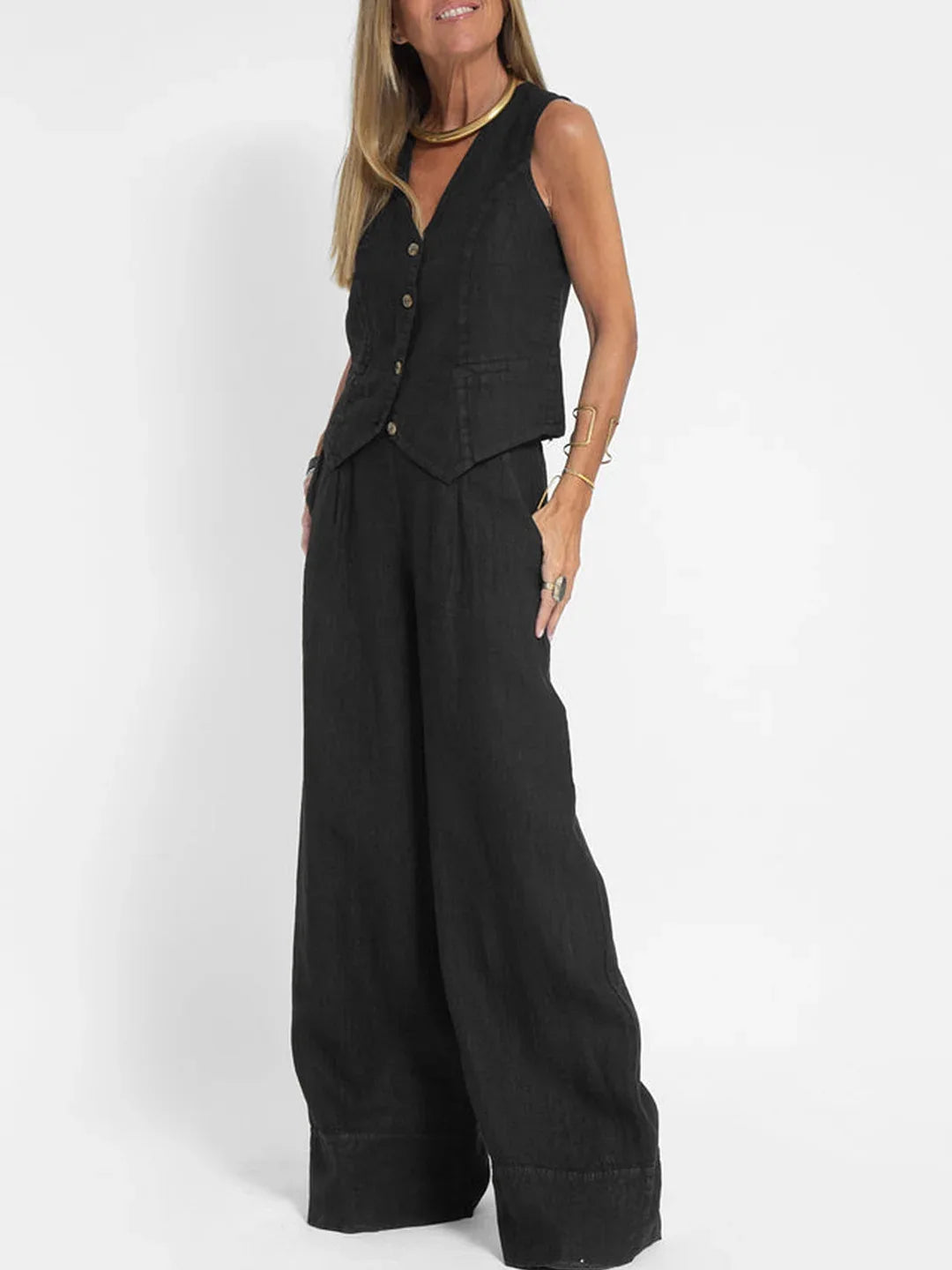 Aéria - Ensemble Chic Gilet Lin