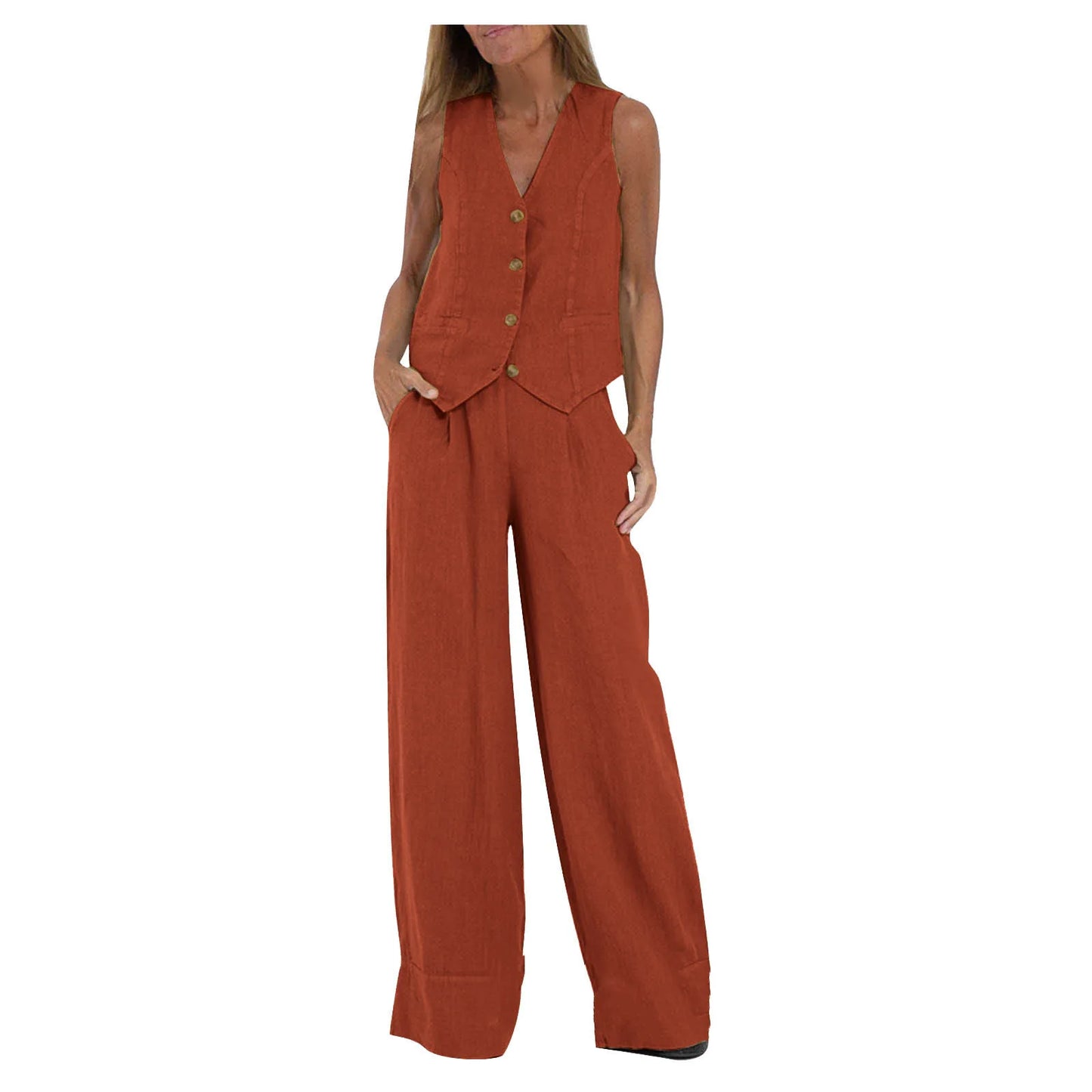 Aéria - Ensemble Chic Gilet Lin